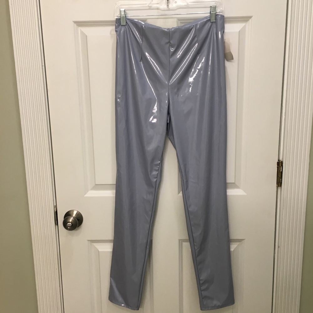 faux patent leather pants